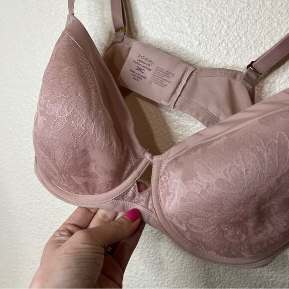 Soma 052201 light brown lace lightest light prefect coverage bra 38C - Picture 3 of 7